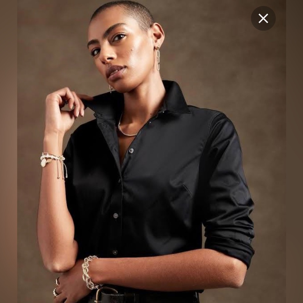 Banana Republic black no-iron button down shirt